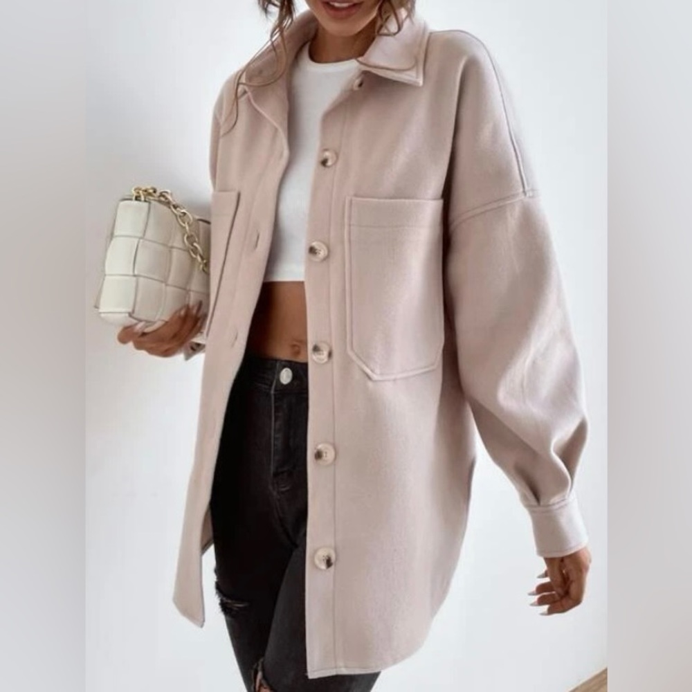 SHEIN beige shacket women’s size medium